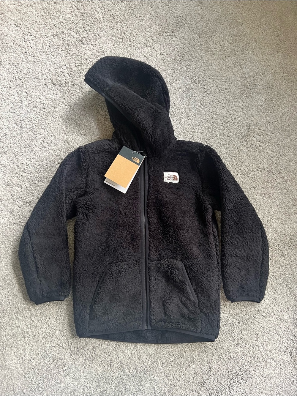 New The North Face Kids Size 6 Cabin Fleece Hooded Full Zip Jacket Boys Youth